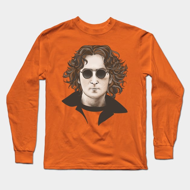 John with glasses Long Sleeve T-Shirt by Led Moth